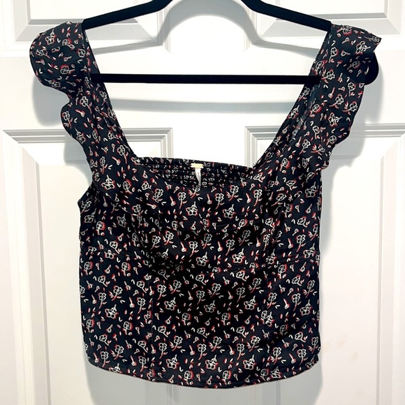 Free People pinup Stay With You CORSET floral Rose Bud satin crop Top fitted XS - Picture 4 of 8